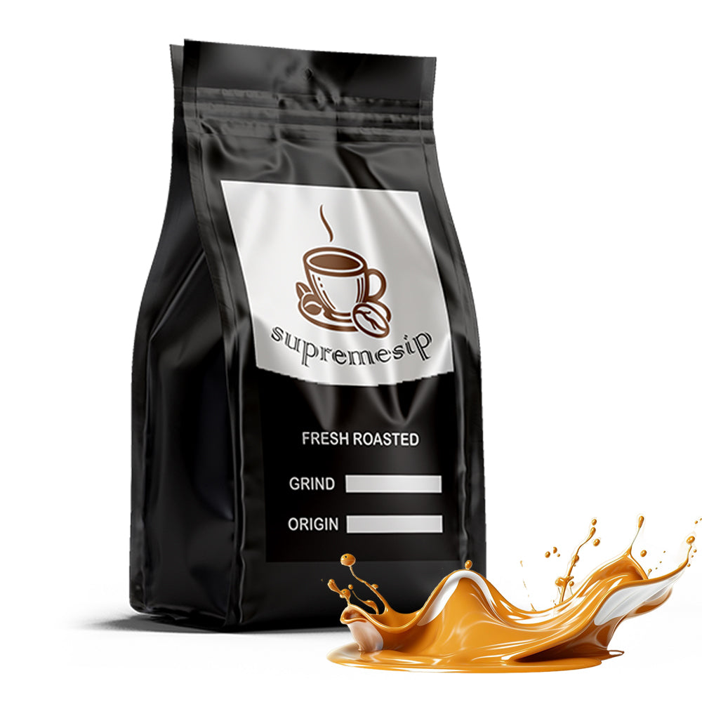 All-Natural Caramel Flavored Medium Roast Coffee – Sweet and Buttery Taste, Perfect for Sipping or Blended Drinks